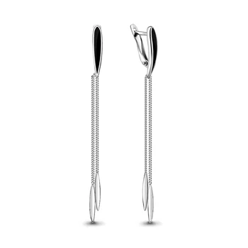 Earrings long aquamarine without inserts enamel, 925 sterling silver
Earrings long aquamarine without inserts enamel, 925 sterling silver