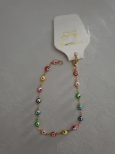 1PC 18,7-19,5 cm caliente 304 pulseras de acero inoxidable para los hombres de la joyería de las mujeres de Color oro enlace cadena Multicolor esmalte de mal de ojo pulsera para el tobillo