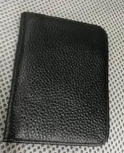 Tarjetero de cuero para hombre y mujer, billetera plegable para tarjetas de identificación y de crédito, cubierta de viaje para pasaporte de negocios Vintage