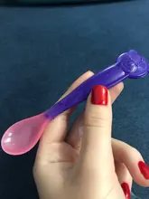 1Pc de seguridad PP temperatura cuchara para bebé cubertería Kids15X3.5cm vajilla