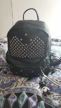 Mochila de piel sintética con remaches para mujer, morral escolar con remaches Preppy, pequeña, para viaje, 2019