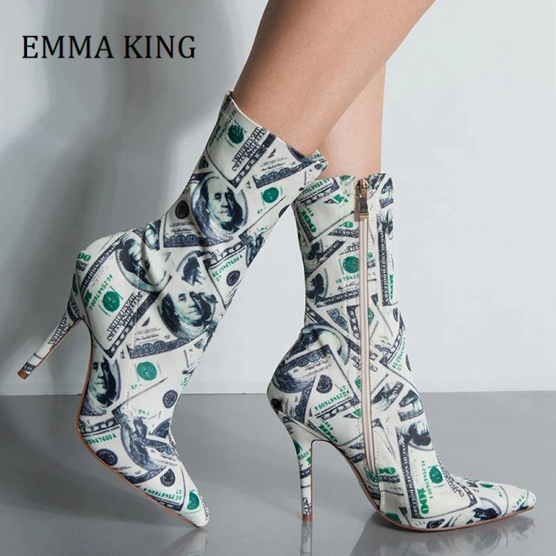 Spring Fall Women Money Ankle Boots Sexy Stretch Fabric Sock Short Boots Slip On Ladies High High Heels Design Botas De Mujer
Spring Fall Women Money Ankle Boots Sexy Stretch Fabric Sock Short Boots Slip On Ladies High High Heels Design Botas De Mujer