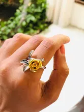 FDLK-Anillo de flor rosa para mujer, accesorios delicados, Vintage, banda de boda, joyería de aniversario, regalo de enamorados