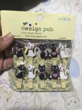 1 paquete hermoso Cactus flamencos unicornio Navidad estilo Clip para papel de madera marcador para el álbum con cuerda de papelería