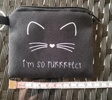 Wallet Pouch Purse Card-Holder Cat-Printing Waterproof Cute Square Zipper Small Mini