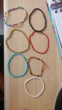 HangZhi 2020 nuevo 7 unids/set moda Simple Multicolor Boho elástico semillas cuentas pulseras para las mujeres joyería de la personalidad