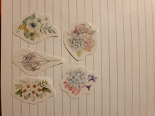 46 unidades por paquete, juego de pegatinas decorativas con flores románticas para plantas, álbum diario, etiqueta, pegatina para álbum de recortes, papelería Diy, pegatinas escolares