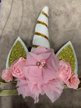 Diadema de cuerno de unicornio para bebé, regalos de cumpleaños para niños, diademas para chicas, suministros de fiesta, accesorios de fotografía recién nacido