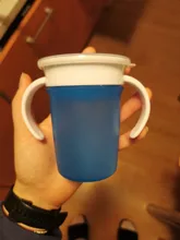 Taza giratoria de 360 grados para bebé, taza para aprender a beber con doble ASA, tapa abatible a prueba de fugas, vasos de agua para niños, botella sin BPA con tapa