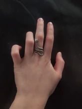 1 pieza nuevo europeo Retro Punk muy grandes espíritu anillo de serpiente de la personalidad de la moda estereoscópico anillo ajustable con apertura de la joyería