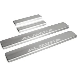 Door sill plates rival for Nissan Almera G15 (2013-2018), stainless steel. Steel, with inscription, 4 pcs., Np.4104.3
Door sill plates rival for Nissan Almera G15 (2013-2018), stainless steel. Steel, with inscription, 4 pcs., Np.4104.3
