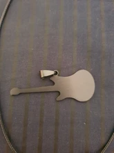 Collar de guitarra de acero inoxidable 316L para hombre, cadena de cuero, colgantes