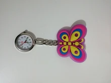 Relojes de bolsillo con dibujos animados en 3D para mujer, unisex, enfermera, animal, médico, preciosa pinza, colgante, de goma suave