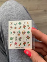 Calcomanías de agua con hojas y flores, calcomanías de transferencia facial en línea abstracta, adhesivos para uñas, decoración de la serie de verano y primavera, 1 hoja