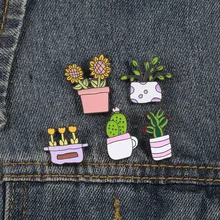 Cartoon Sunflower Potted Plant Metal Enamel Brooches Fashion Cactus Badges Cute Backpack Coat Lapel Pins Jewelry Gifts for kids
Cartoon Sunflower Potted Plant Metal Enamel Brooches Fashion Cactus Badges Cute Backpack Coat Lapel Pins Jewelry Gifts for kids