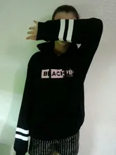 Sudadera de kpop Unisex, ropa para mujer, Negro, Rosa, k-pop, moda, jerséis, estética femenina