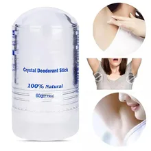 Desodorante de cristal para hombres y mujeres, palo de alumbre, cuerpo, axila, desodorante, antitranspirante, 60g