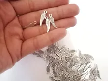 100 Uds Charms alas de Ángel 19x5mm hecho a mano artesanía Fabricación de colgantes fit,Vintage bronce tibetano color plata, DIY para pulsera collar