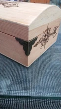 12X decorativo latón antiguo de oro joyas de plata caja de regalo de vino caja de madera en el pecho borde Protector de la esquina guardia 25mm + uñas