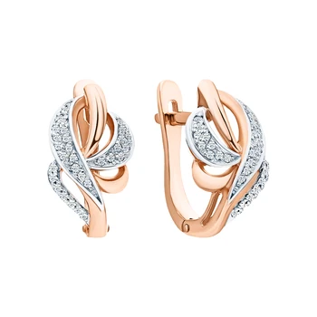 Gold earrings with diamonds sunlight sample 585 
Gold earrings with diamonds sunlight sample 585