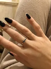 Anillos abiertos sencillos para mujeres y niñas, joyería geométrica de hoja de cola de ballena, barra de latido del corazón, anillo de dedo plano, 2020