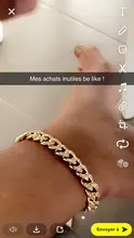 Tobillera de cadena de Metal gruesa para hombre y mujer, pulsera con diamantes de imitación, Color dorado y plateado, para pie cubano, joyería Punk Hip Hop Rock