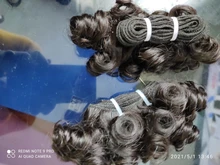 Code Calla-extensiones de pelo ondulado doble tie, rizadas y saltarinas, extensiones de cabello humano brasileño Remy, Color marrón oscuro Natural, rizado corto