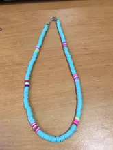 Gargantilla Bohemia con cuentas de barro colorido para la playa collar de arcilla polimérica Boho Arco Iris joyería ajustable para mujeres y niñas