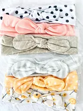 Diadema de flores con lazo para bebé, sombreros para bebés, tela de banda para cabello, accesorios para el cabello, accesorios de fotografía, 3 uds.