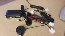 SINOVCLE-Kit de sensores de aparcamiento de coche, sistema de sonda de 4 sensores de timbre y alerta de sonido con radar de respaldo inverso de 12V y de 22mm