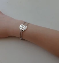 2 unids/set moda colgante Best Friends pulseras para las mujeres las niñas rompecabezas corazón brazaletes de la Amistad ForeverJewelry regalo