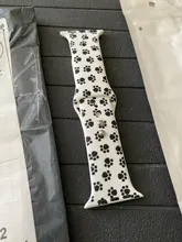 Correa de goma de silicona para Apple Watch, correa de silicona con diseño de pata de perro y leopardo, a la moda, 654321