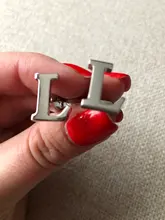 Latón de calidad de Color de plata letra 26 A-Z cartas gemelos hombre franceses camisa gemelos para hombre gemelos bouton manchette