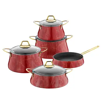 Brioni Marble Red 9pcs Non-Stick Cookware Sets, Casserole, Cooking Pots and Pan Sets
Brioni Marble Red 9pcs Non-Stick Cookware Sets, Casserole, Cooking Pots and Pan Sets