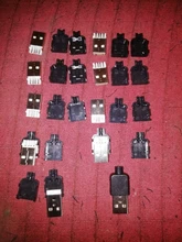 10 juegos de conectores USB 2,0 para conexión de datos, enchufe tipo A macho de 4 pines, adaptador de montaje, Tipo De Soldadura, carcasa de plástico negro