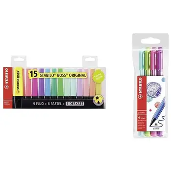 Boss Kit Original Desk-Set 15 colors assorted + pencil case 4 markers PointmaxSTABILO19.87
Boss Kit Original Desk-Set 15 colors assorted + pencil case 4 markers PointmaxSTABILO19.87