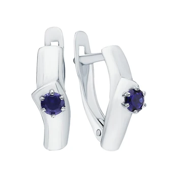 Silver earrings with sapphires synthetic sunlight sample 925
Silver earrings with sapphires synthetic sunlight sample 925