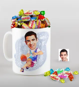 Personalized Men Basketball Player Caricature Of mug And Haribo Fruitbons Candy Gift Seti-2
Personalized Men Basketball Player Caricature Of mug And Haribo Fruitbons Candy Gift Seti-2