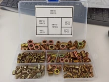 Insertos roscados tuercas, inserto de madera surtido Kit de herramientas, M4/M5/M6/M8 tornillo de muebles insertos perno sujetador (165 uds)