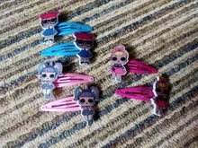 LOL Surprise-horquilla de muñeca de goma, accesorios para el cabello, estampado de resina de dibujos animados, tocado para niña, 6 uds.