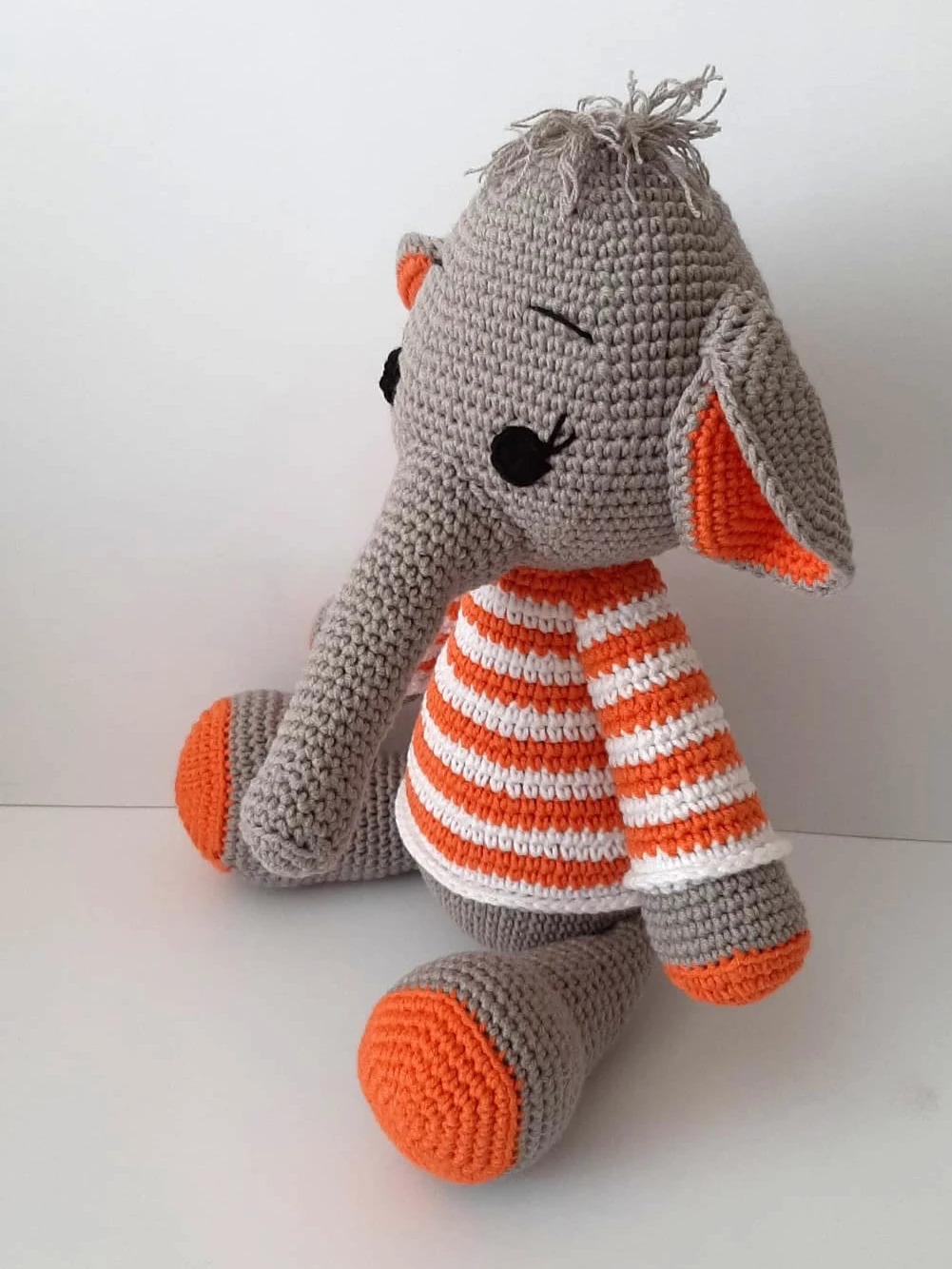 25 Cm Teddy Doll Elephant Handmade Amigurumi Fiber Stufed Cute Toy Knit Crochet, High-Quality Cotton Yarn, safe For Babies
25 Cm Teddy Doll Elephant Handmade Amigurumi Fiber Stufed Cute Toy Knit Crochet, High-Quality Cotton Yarn, safe For Babies