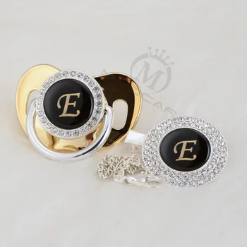 MIYOCAR lovely bling pacifier and pacifier clip set name black Initials letter E unique BPA free dummy bling unique design LE-B
MIYOCAR lovely bling pacifier and pacifier clip set name black Initials letter E unique BPA free dummy bling unique design LE-B
