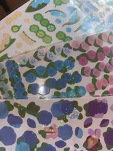 Pegatinas de flores de dibujos animados para mascotas, pegatinas bonitas de Corea Ins, láser brillante, papelería para teléfono móvil, adhesivo decorativo artesanal, 1 Uds.