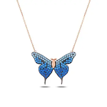 Angemiel 925 Sterling Silver Blue Scales Nano Stone Butterfly Necklace-Rose Gold Plated
Angemiel 925 Sterling Silver Blue Scales Nano Stone Butterfly Necklace-Rose Gold Plated