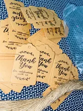 Etiquetas de papel de agradecimiento para celebración de boda, etiquetas de regalo, embalaje, etiquetas de papelería, 100 Uds.