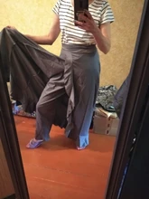 Pantalones Mujer Palazzo 2019 Causal Ruffle cordón pantalones elegante alta cintura Irregular suelto Color puro otoño mujer pantalón falda