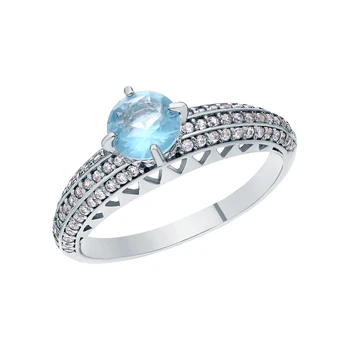 Silver ring with cubic zirconia and Topaz imitation sunlight sample 925
Silver ring with cubic zirconia and Topaz imitation sunlight sample 925