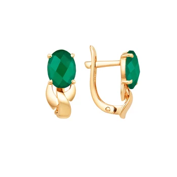 Gold earrings with Onyx sunlight sample 585 
Gold earrings with Onyx sunlight sample 585