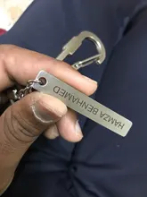 LLavero de acero inoxidable para coche, Logo grabado con láser, nombre del número de teléfono, regalo personalizado, gancho para llavero antipérdida