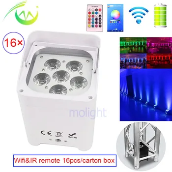 Wireless dmx Uplighting RGBWA UV DJ Par Battery Wifi&Remote Control DJ Upligt LED Light Disco Effect Light for Weddings
Wireless dmx Uplighting RGBWA UV DJ Par Battery Wifi&Remote Control DJ Upligt LED Light Disco Effect Light for Weddings